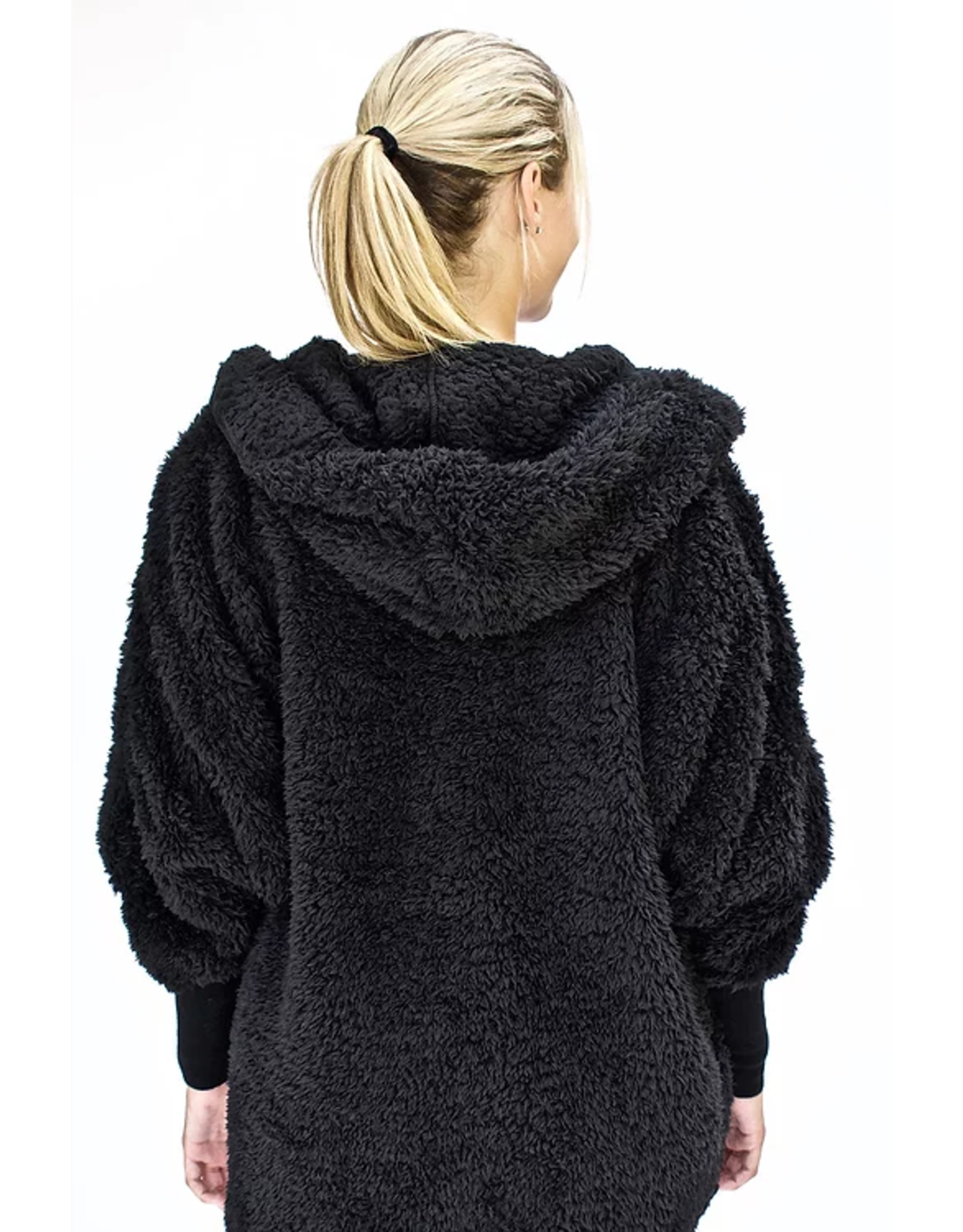 Nordic Beach Nordic Beach NB-BL Cozy Hooded Wrap One Size  Black Licorice