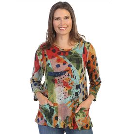 Jess & Jane Jess B1-1512 Pop Art Heather Tunic with Pocket