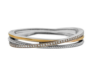 Brighton JF2081 2 Tone Neptune's Rings Narrow Hinged Bracelet