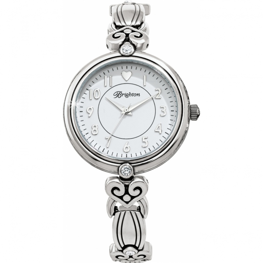 Brighton La Palma Watch Silver Hearts Crystals 7\