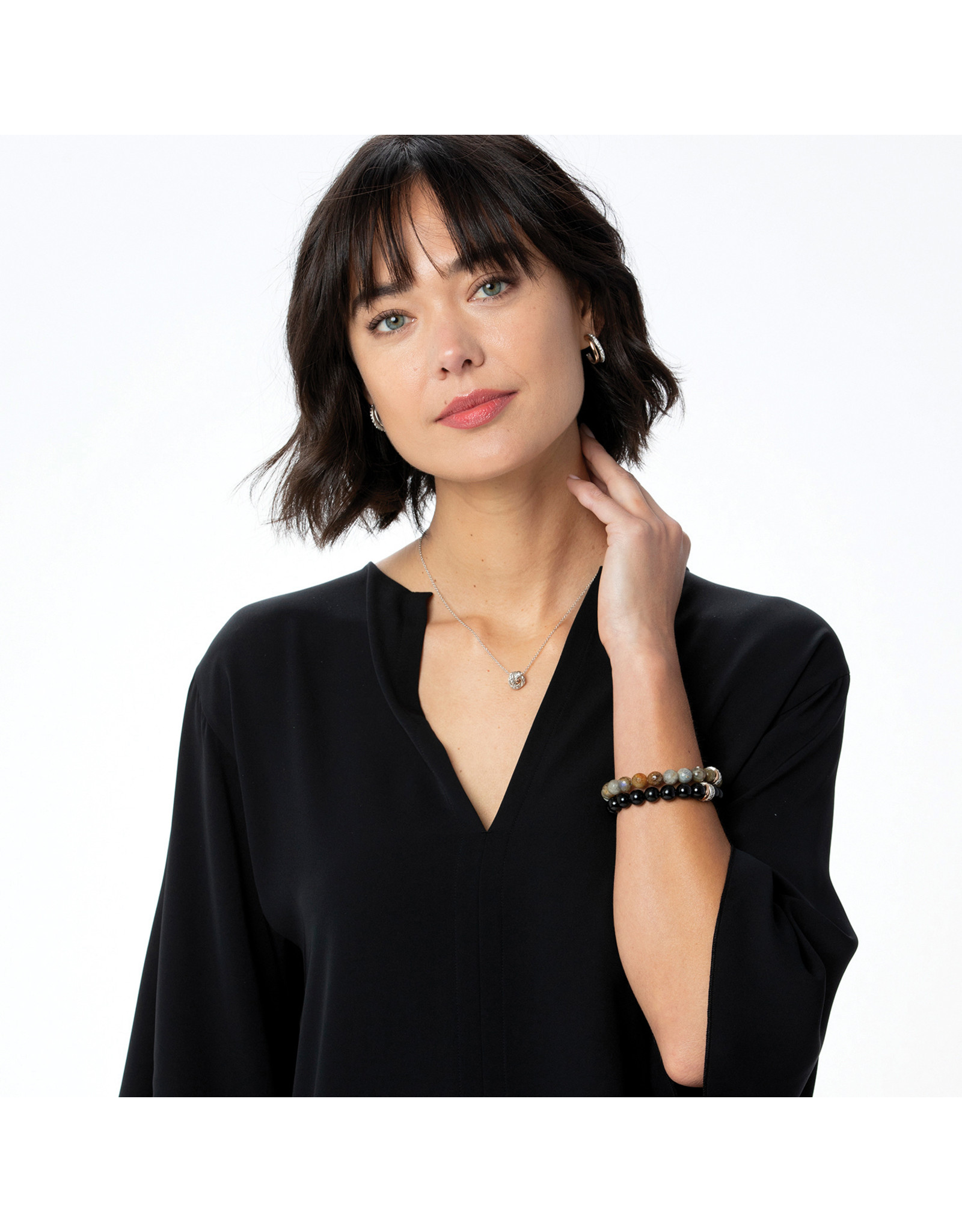 Brighton Brighton JF540E Neptune's  Rings Black Stretch Bracelet