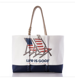 Sea Bags Sea Bags S003631 Ogunquit Beach Tote Hemp Handle Life is Good