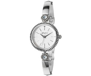 Brighton Corona Watch Silver-Tone Blue and Lavender Swarovski Crystals Retired Corona Watch by Brighton - GREAT AMERICAN JEWELRY ONLINE main image 4