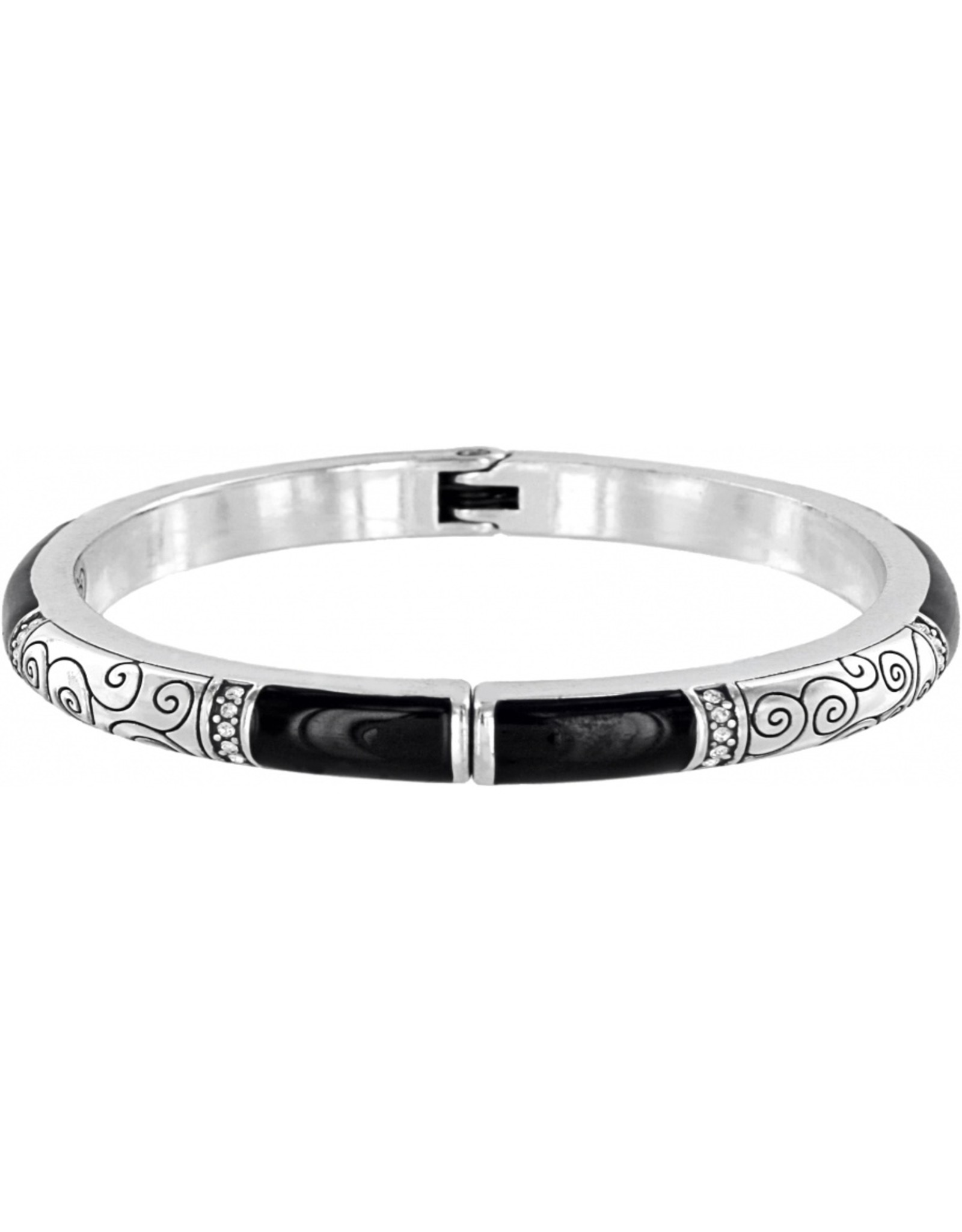 Brighton Brighton JB0773 Sil/Blk Wiltern Hinged Bangle