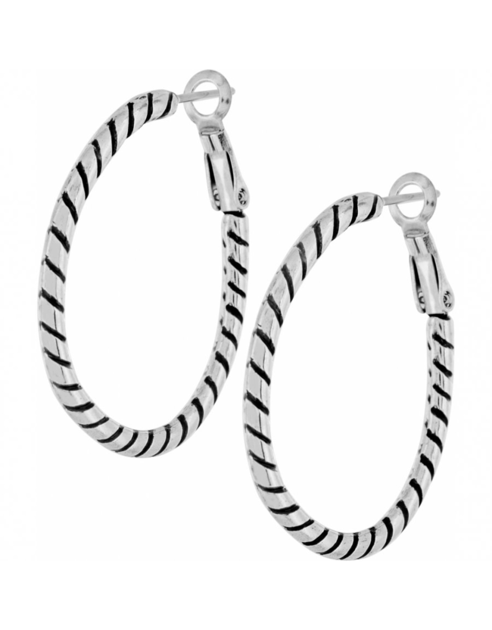 Brighton Brighton JE3760 Twist Oval Hoop Charm Earring
