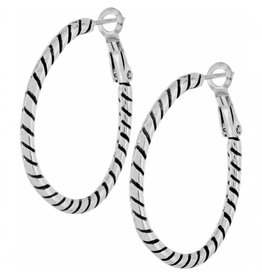 Brighton Brighton JE3760 Twist Oval Hoop Charm Earring