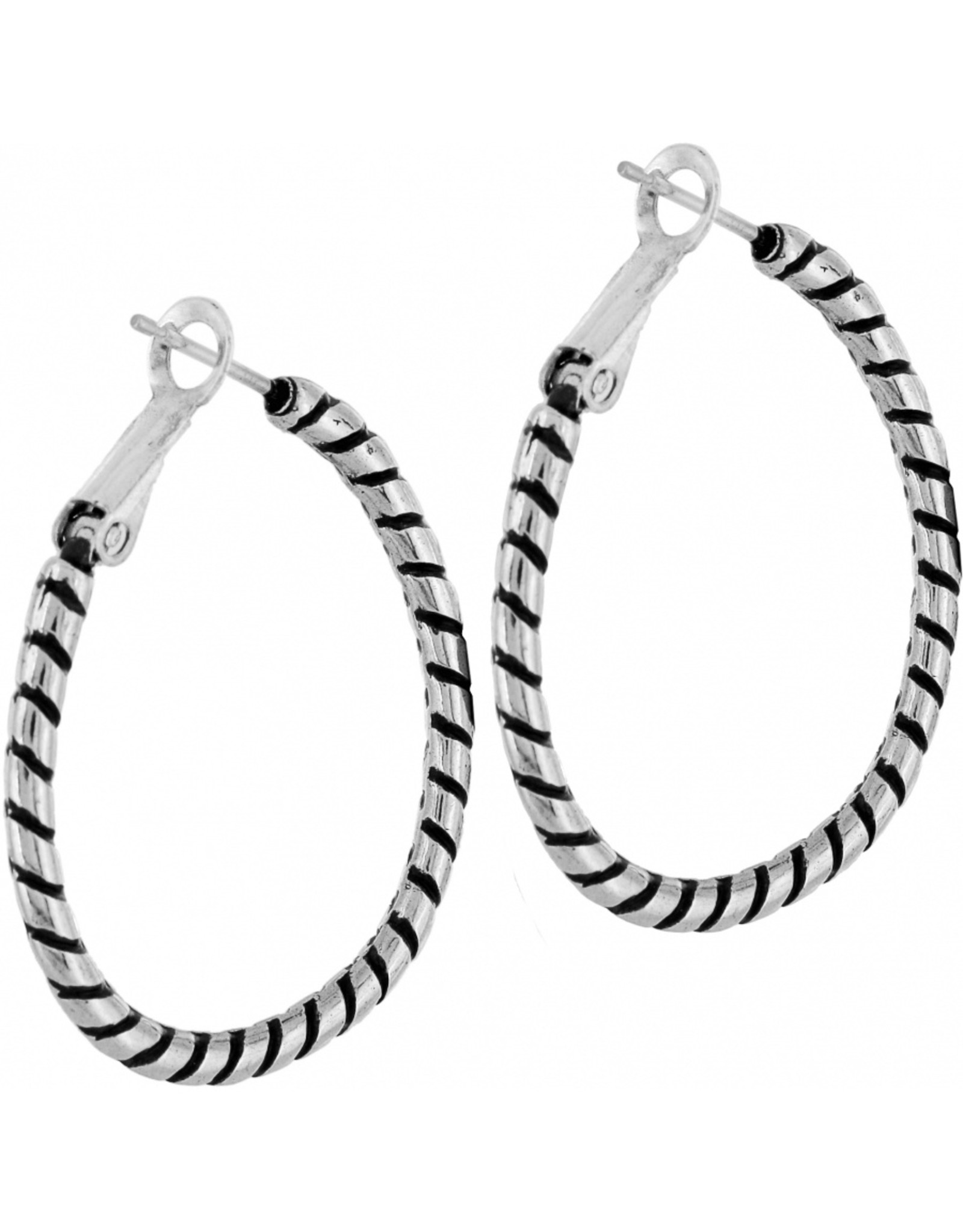 Brighton Brighton JE3760 Twist Oval Hoop Charm Earring