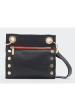 Hammitt Hammitt Tony Small Black Brushed Gold Red Zipper Handbag 14145
