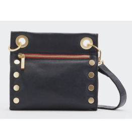 Hammitt Hammitt Tony Small Black Brushed Gold Red Zipper Handbag 14145