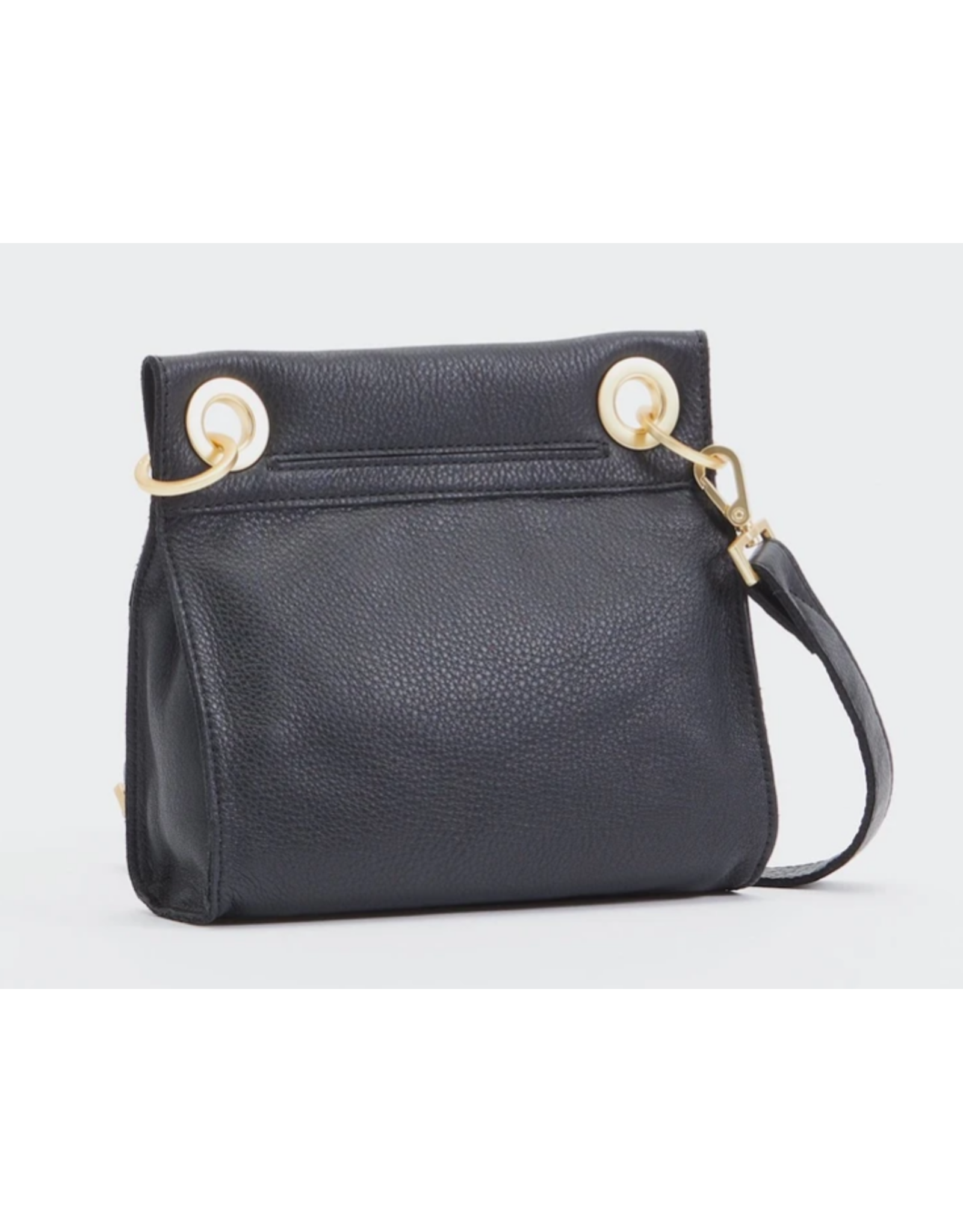 Hammitt Hammitt Tony Small Black Brushed Gold Red Zipper Handbag 14145