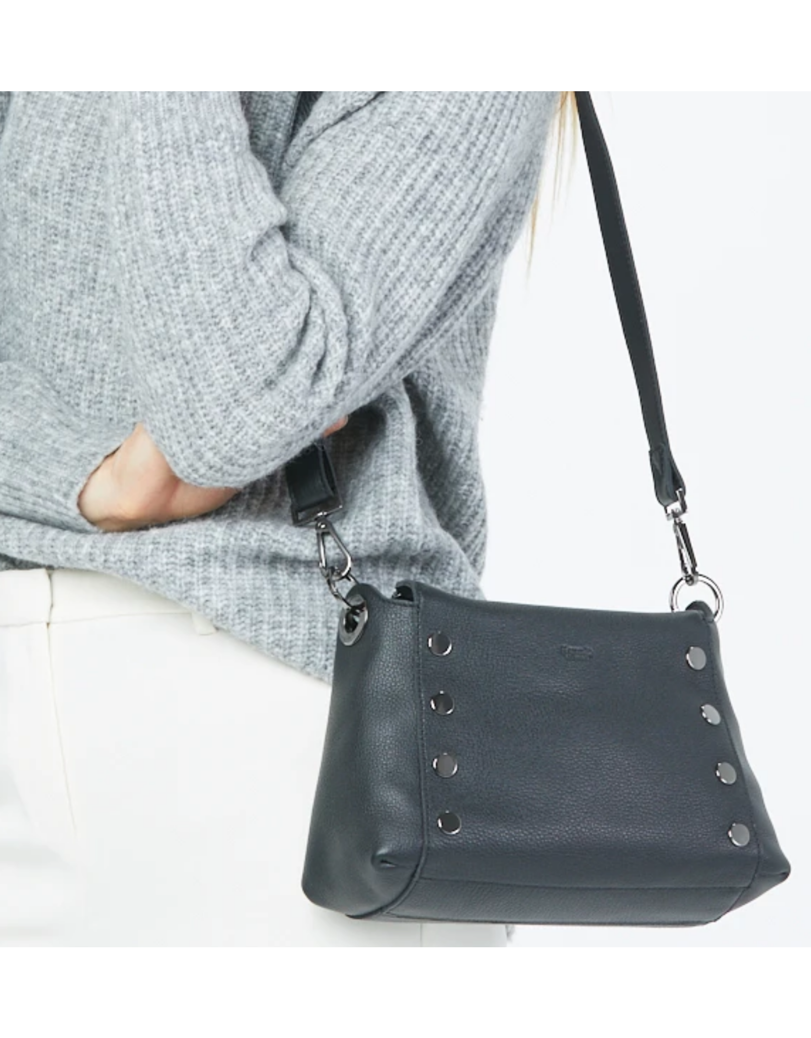 Hammitt Hammitt Bryant Medium Black Gunmetal Handbag 15508