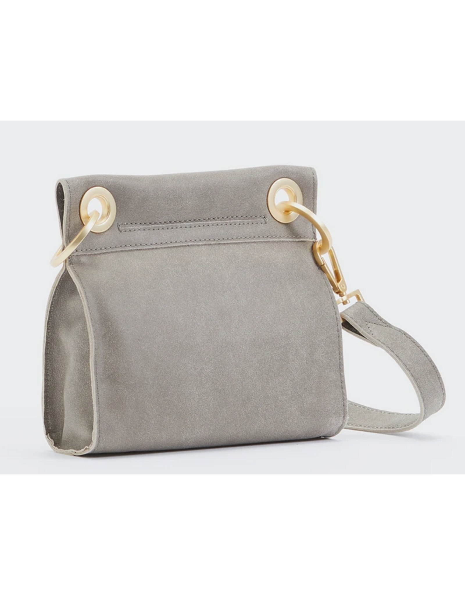 Hammitt Hammitt Tony Small Pewter Brushed Gold Red Zipper Handbag 14145