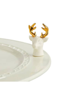 Nora Fleming Nora Fleming A208 White Reindeer Oh Deer Stags Head Mini