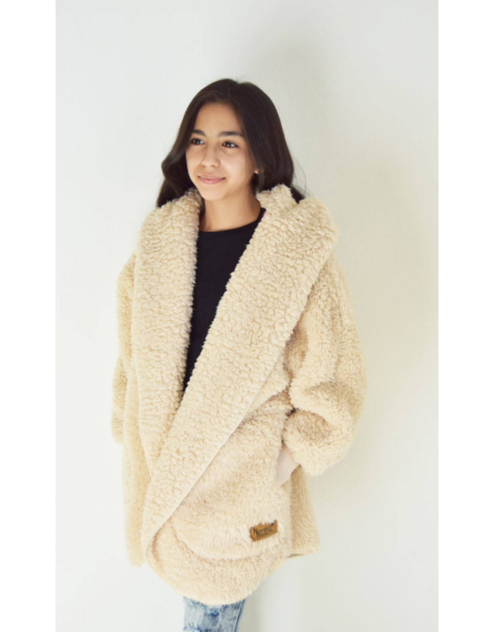 Nordic Beach Nordic Beach NB-P-FF Petite Cozy Hooded Wrap One Size  Fluffy Frappe Beige