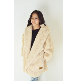 Nordic Beach Nordic Beach NB-P-FF Petite Cozy Hooded Wrap One Size  Fluffy Frappe Beige
