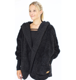 Nordic Beach Nordic Beach NB-P-BL Petite Cozy Hooded Wrap One Size  Black Licorice