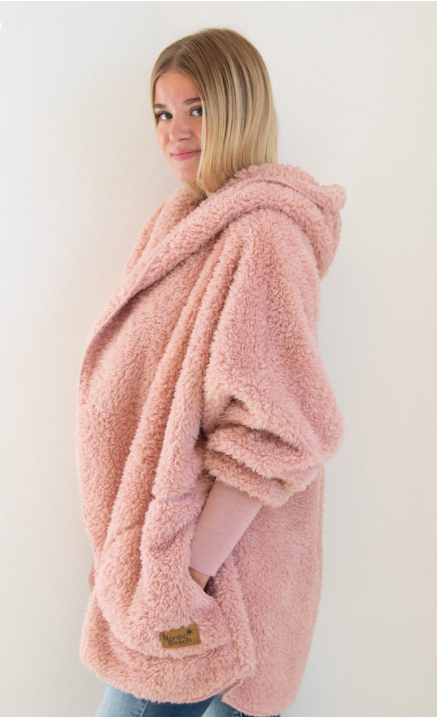Nordic Beach NB BW Cozy Hooded Wrap One Size Blush Wine