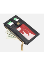 Hammitt Hammitt  210 West Black Brushed Gold Red Zip Card Holder 11048