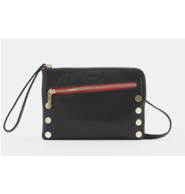 Hammitt Hammitt Nash Small Black Brushed Gold Red Zipper Handbag 14697