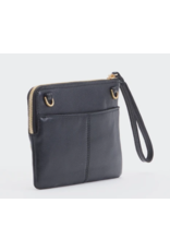 Hammitt Hammitt Nash Small Black Brushed Gold Red Zipper Handbag 14697