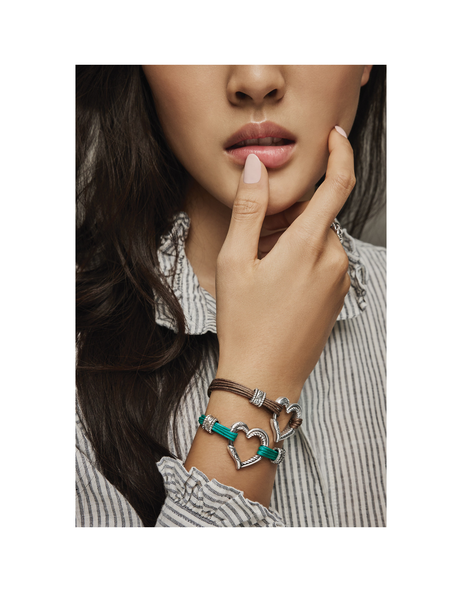 Brighton Brighton J3246B Teal Heritage Heart Bracelet