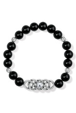 Brighton Brighton JF912B Interlok Lustre Black Agate Stretch Bracelet