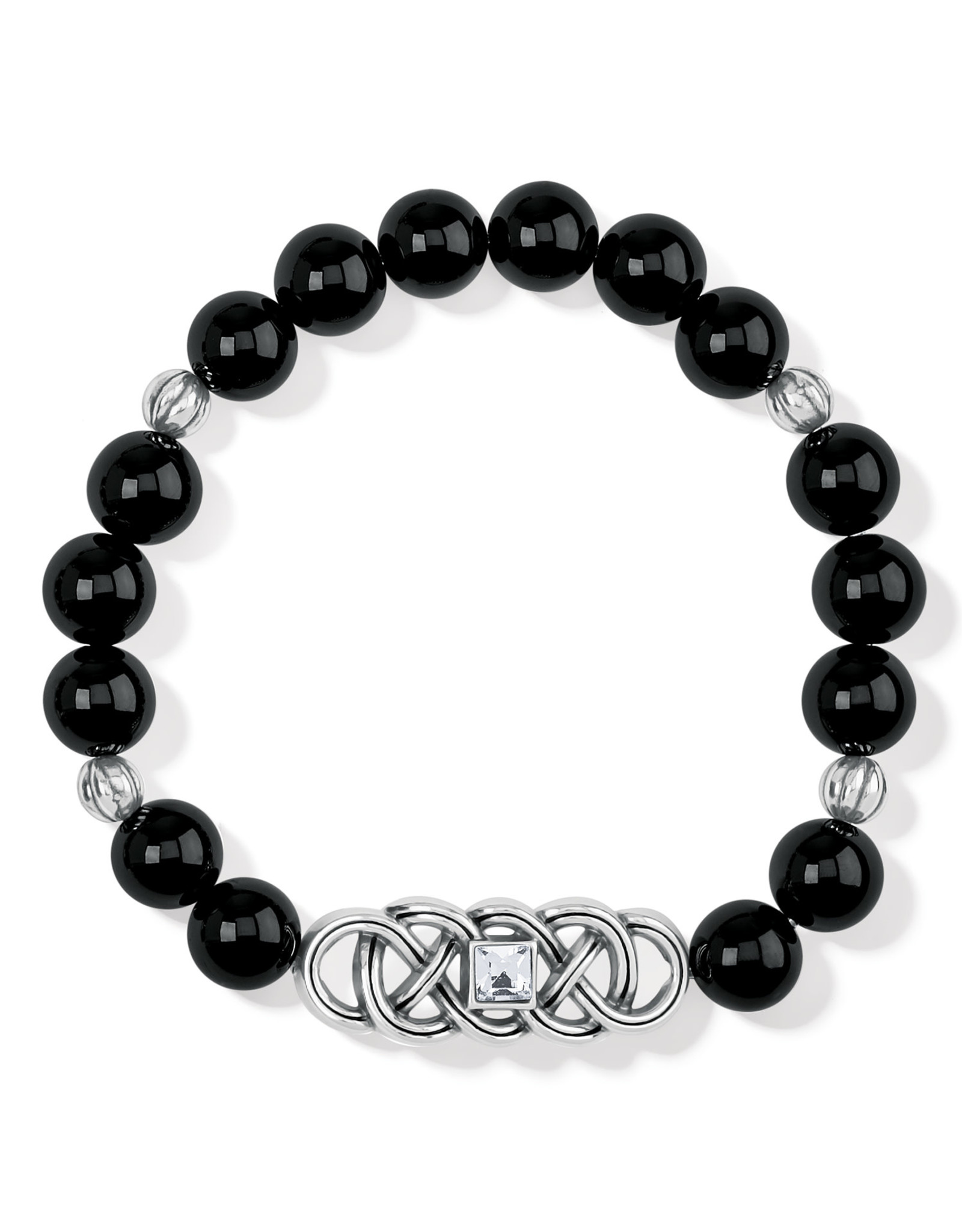 Brighton Brighton JF912B Interlok Lustre Black Agate Stretch Bracelet