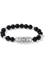 Brighton Brighton JF912B Interlok Lustre Black Agate Stretch Bracelet