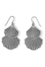 Brighton Brighton JA8703 Silver Shells Two Tier French Wire Earrings