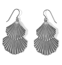 Brighton Brighton JA8703 Silver Shells Two Tier French Wire Earrings