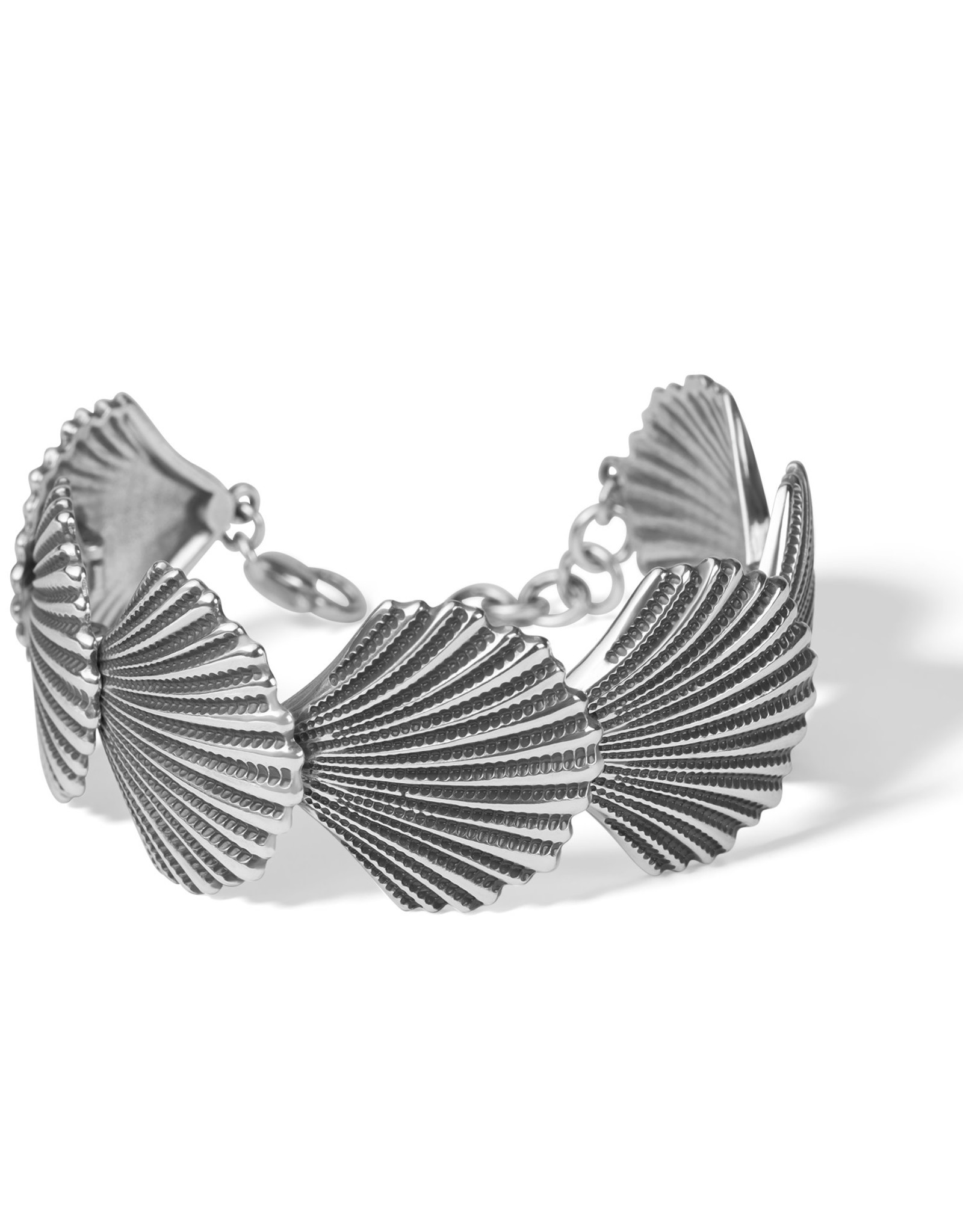 Brighton Brighton JF9540 Silver Shells Flex Cuff Bracelet
