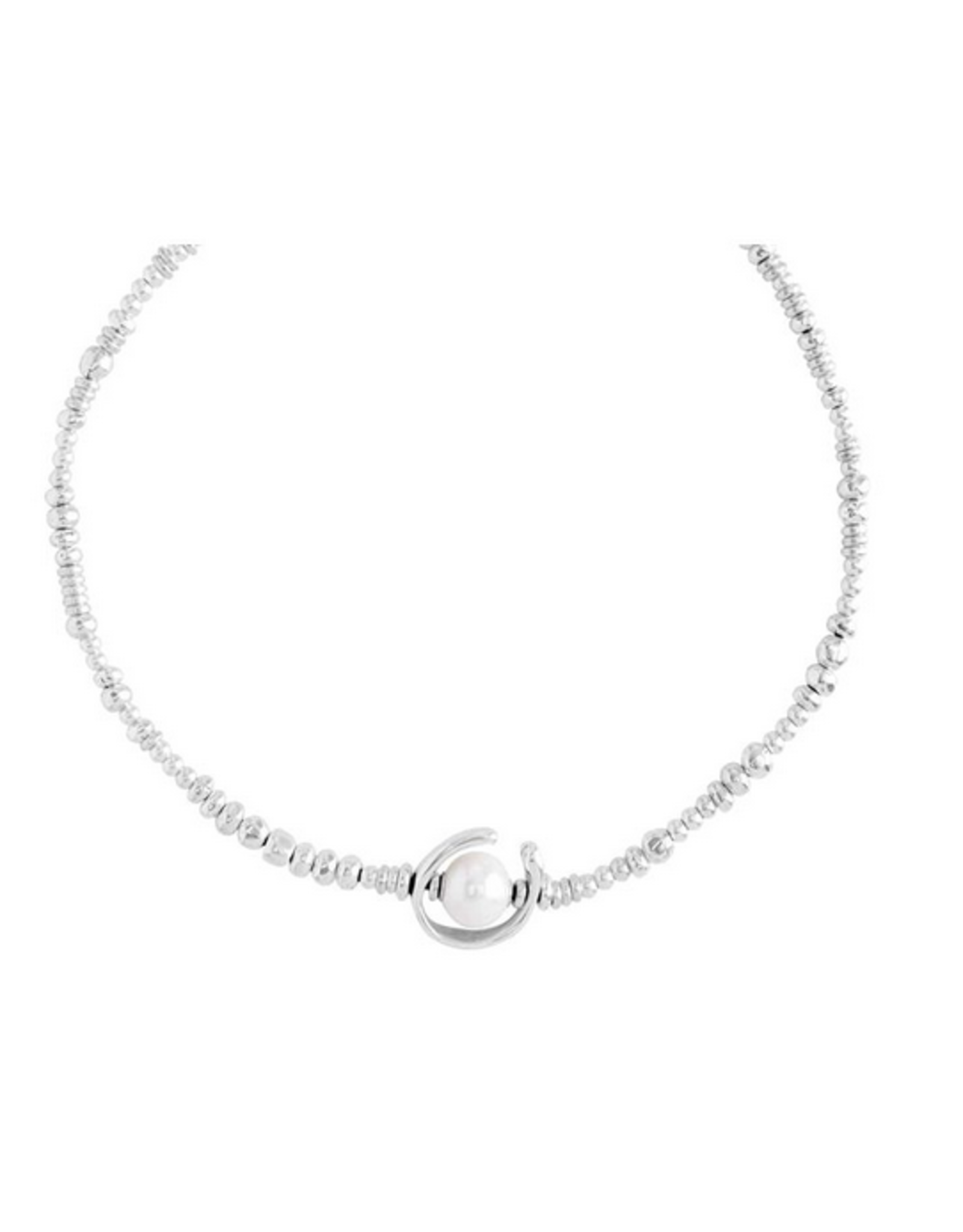 Uno de 50 Uno de 50 Col0970Bplmtl0u silver necklace pearl uno vuelta mas oh oh oh
