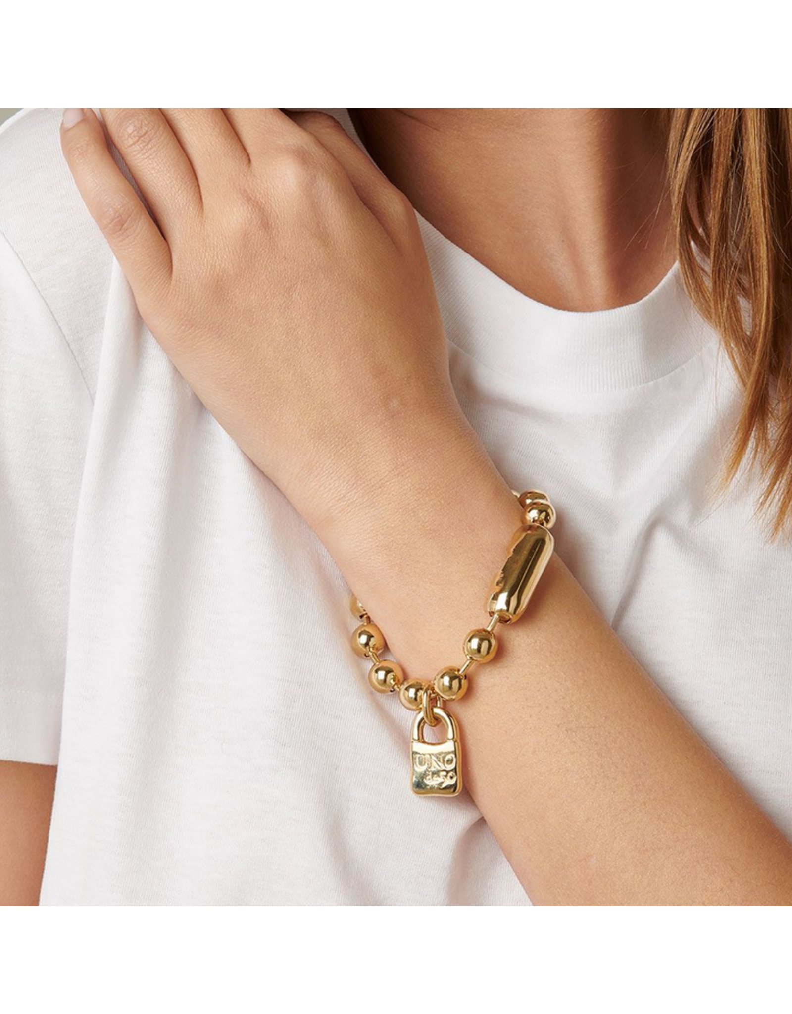 Uno de 50 Uno de 50 PUL1215OROM Snowflake Gold Ball Bracelet Copito de nieve
