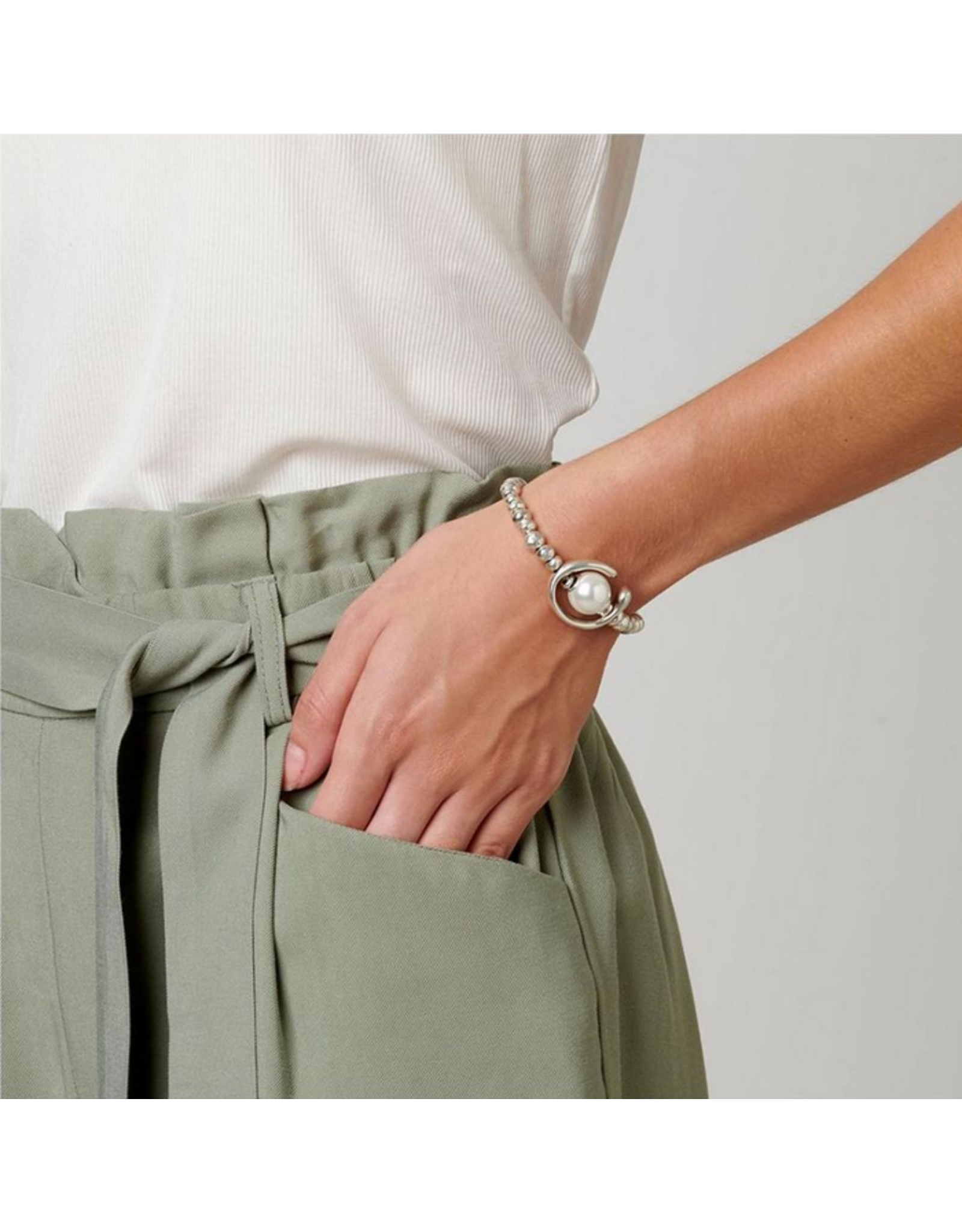 Uno de 50 Uno de 50 PUL1358BPLMTL0M Silver Bracelet w Pearl Another Round