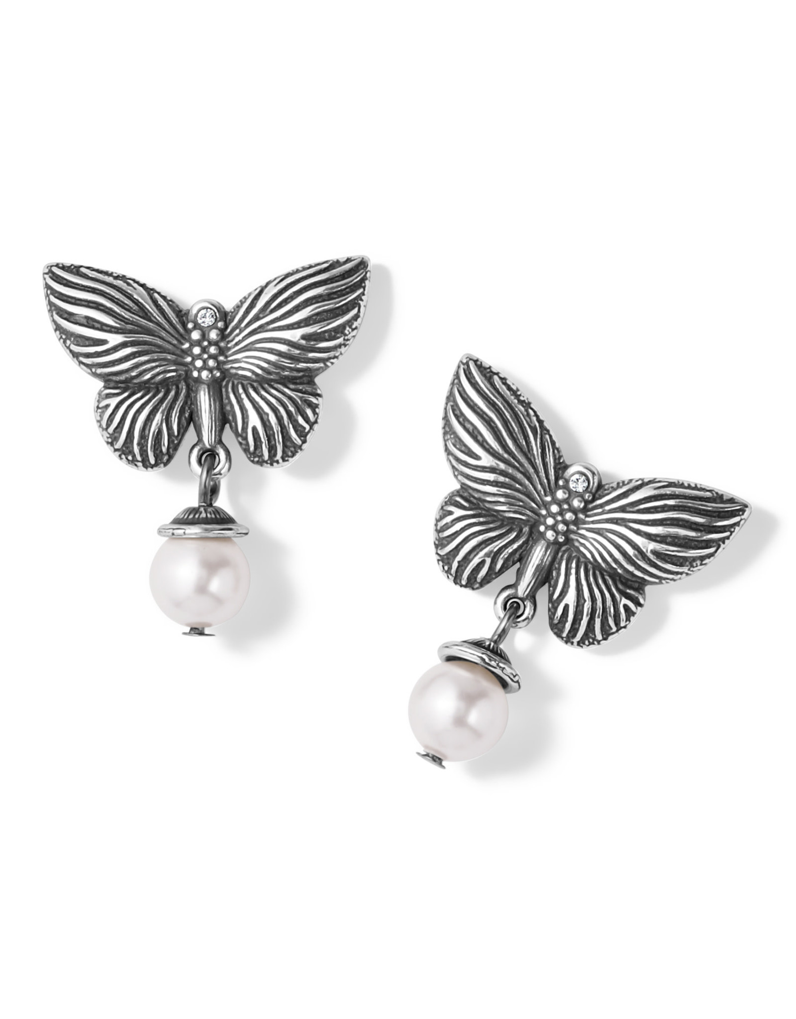 Brighton Brighton JA8403 Bloom Butterfly Pearl Post Drop Earring