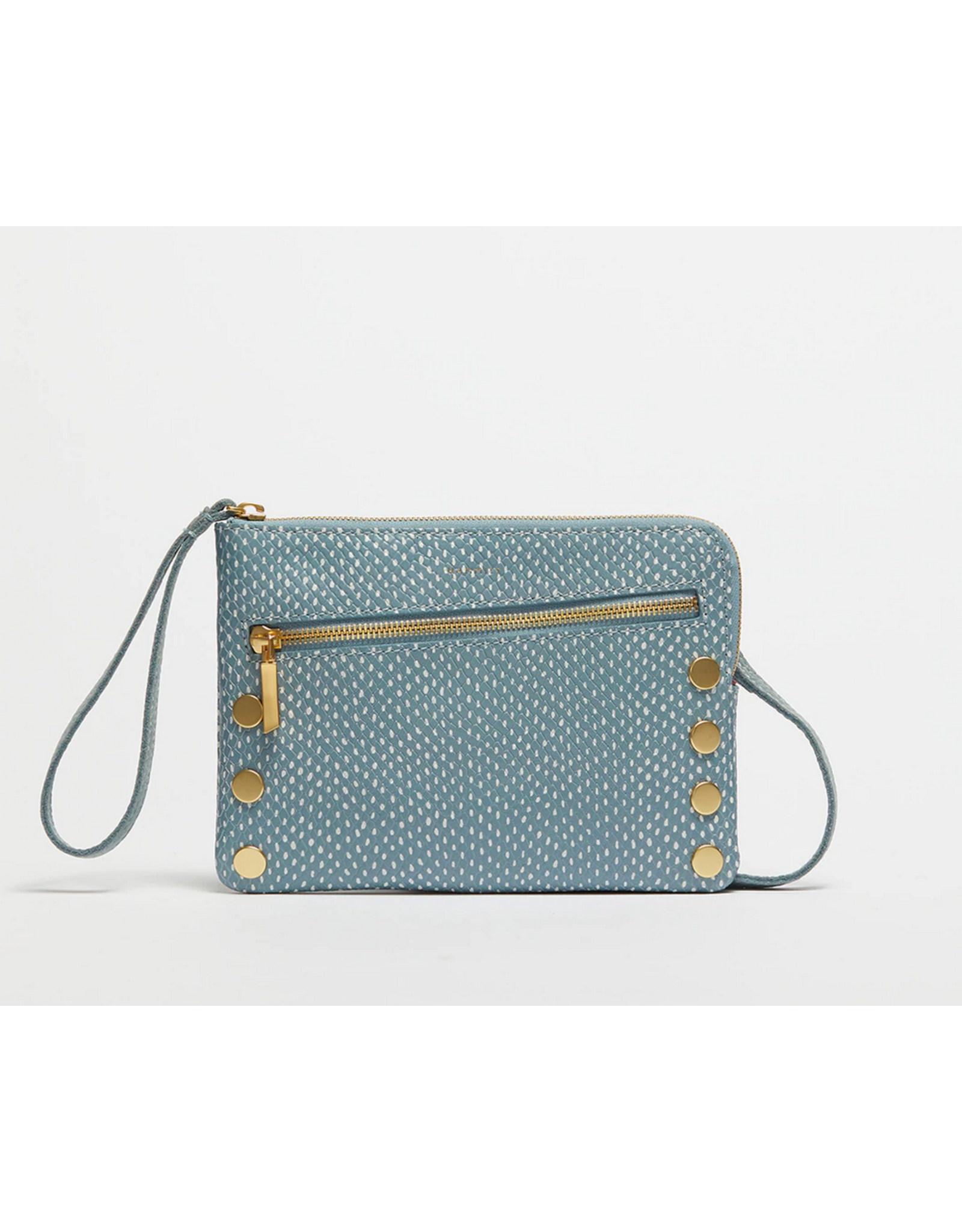 Hammitt Hammitt Nash Small Bay Blue Snake Brushed Gold Handbag 16514