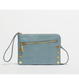 Hammitt Hammitt Nash Small Bay Blue Snake Brushed Gold Handbag 16514