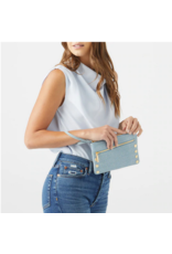 Hammitt Hammitt Nash Small Bay Blue Snake Brushed Gold Handbag 16514