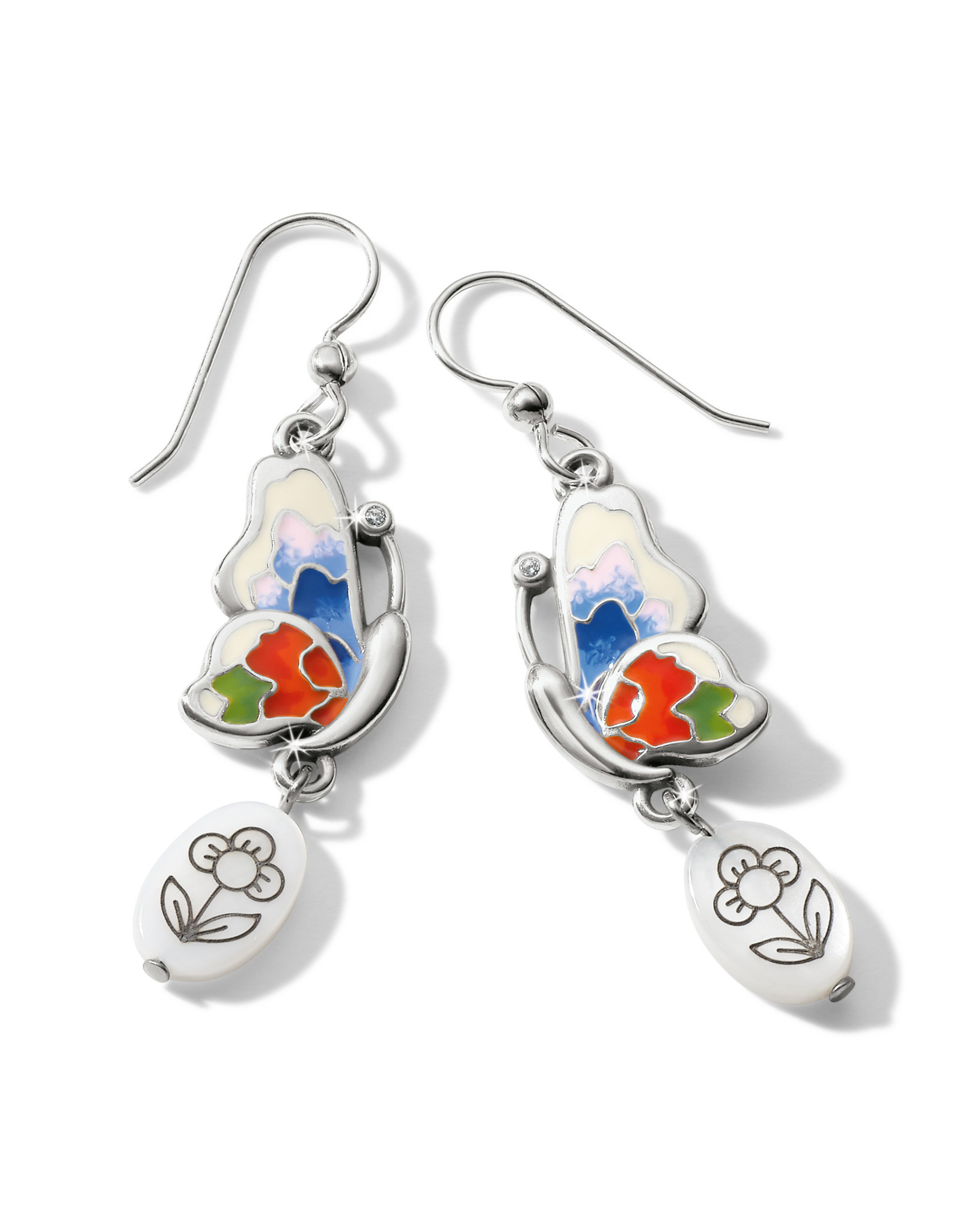 Brighton Brighton JA8803 Blossom Hill Butterfly Shell French Wire Earrings