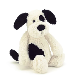Jellycat Jellycat BAS3BCP Bashful Rufferty Black & Cream Puppy Medium