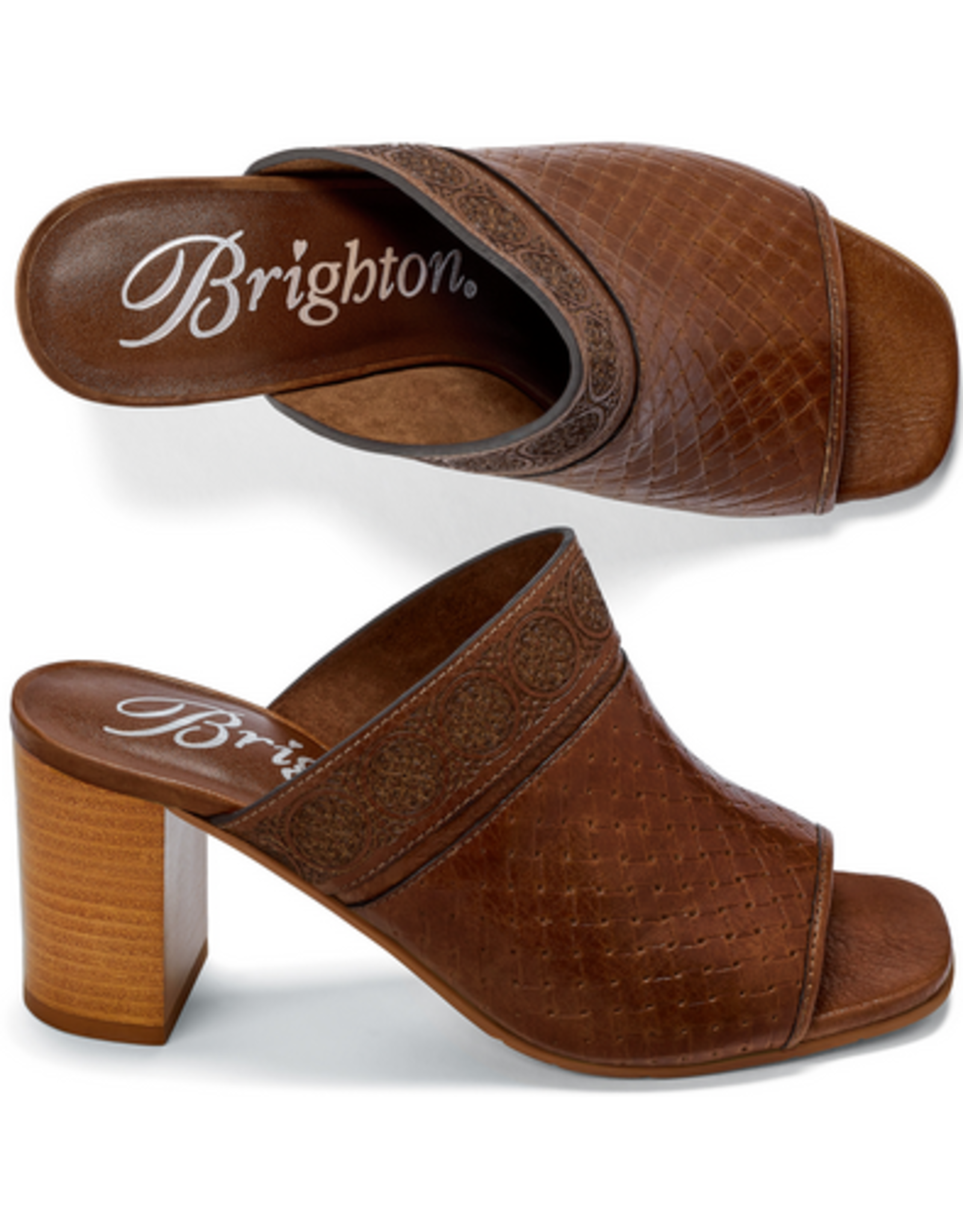 Brighton Brighton Reyna Whiskey Leather Slide OOL