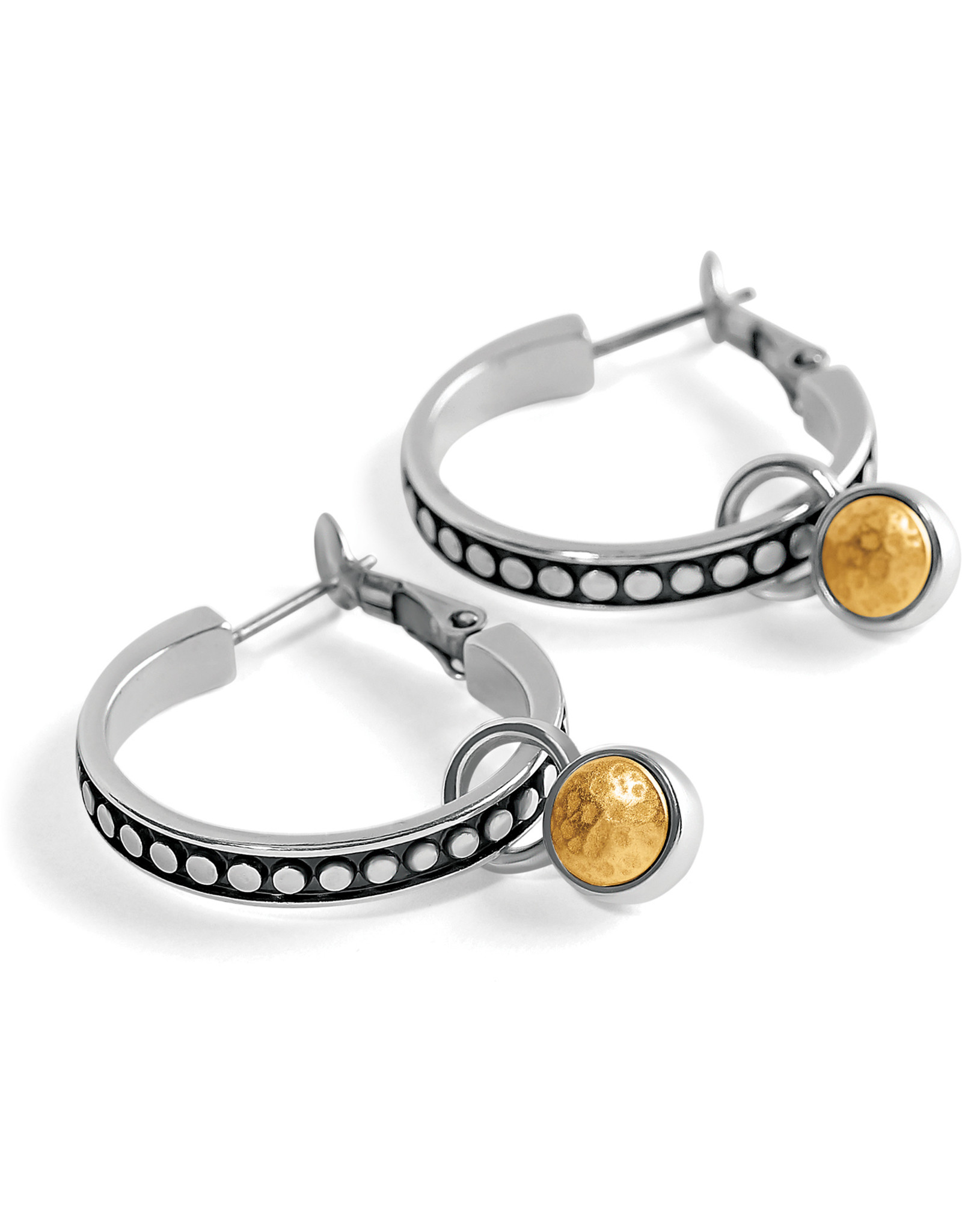 Brighton Brighton JA9279 Pebble Dot Onyx Reversible Hoop Earrings