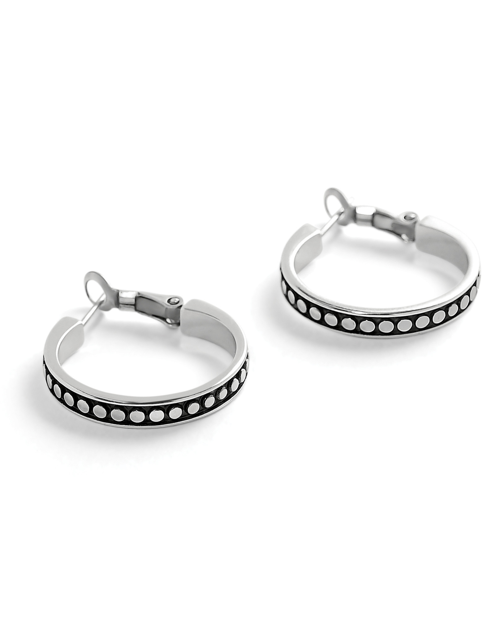 Brighton Brighton JA9279 Pebble Dot Onyx Reversible Hoop Earrings