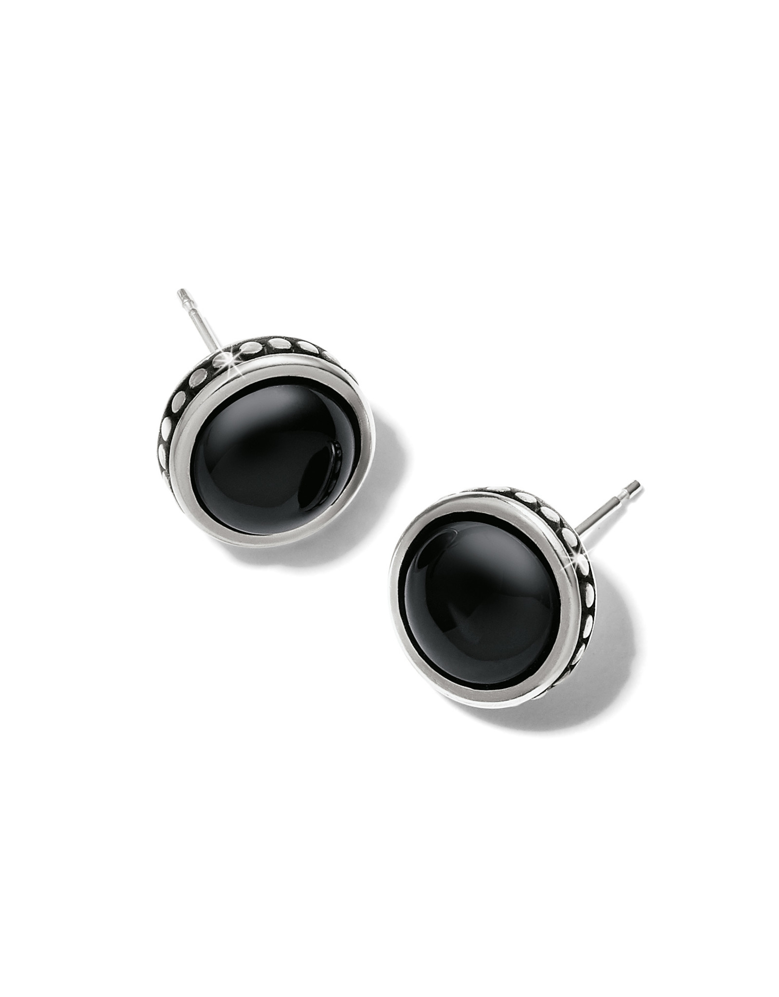 Brighton Brighton JA9300 Pebble Dot Onyx Cab Post Earrings