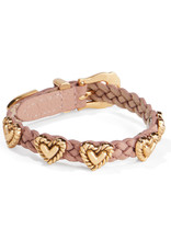 Brighton Brighton 07476B Roped Gold Heart Bandit Bracelet Pink Sands