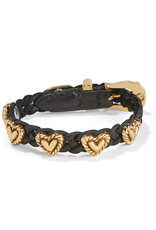 Brighton Brighton 07476C Roped Gold Heart Bandit Bracelet Black