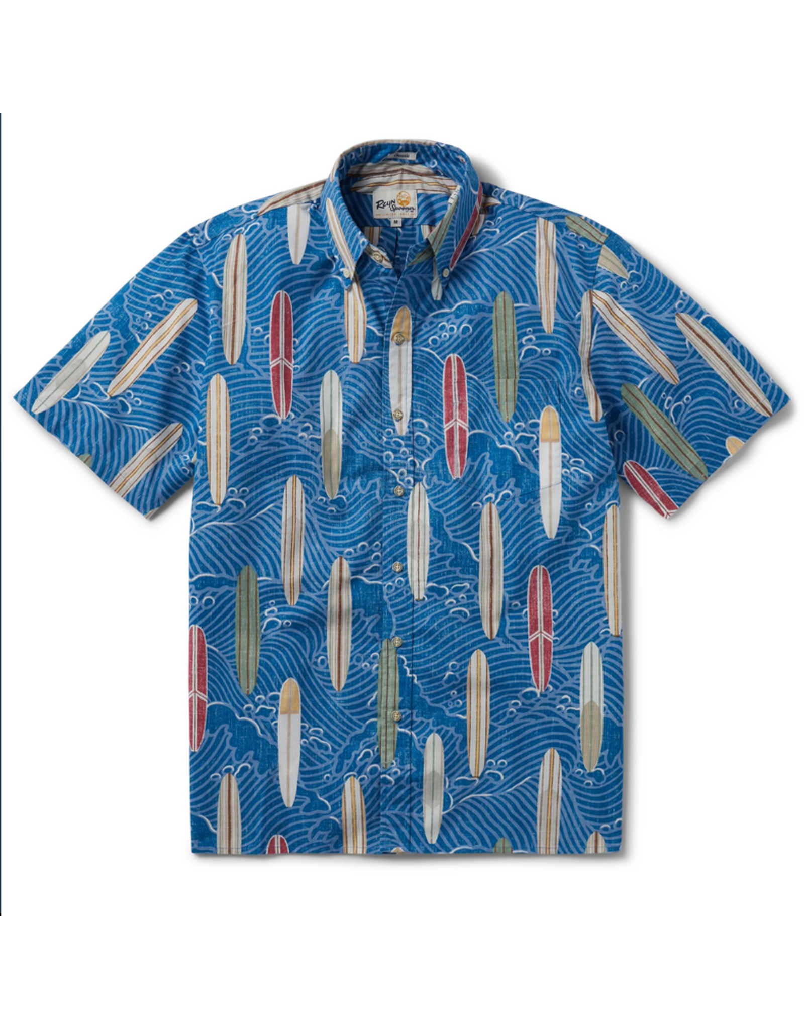 Reyn Spooner Reyn M561612523 Retro Boarding Classic Button Front Vallarta Blue