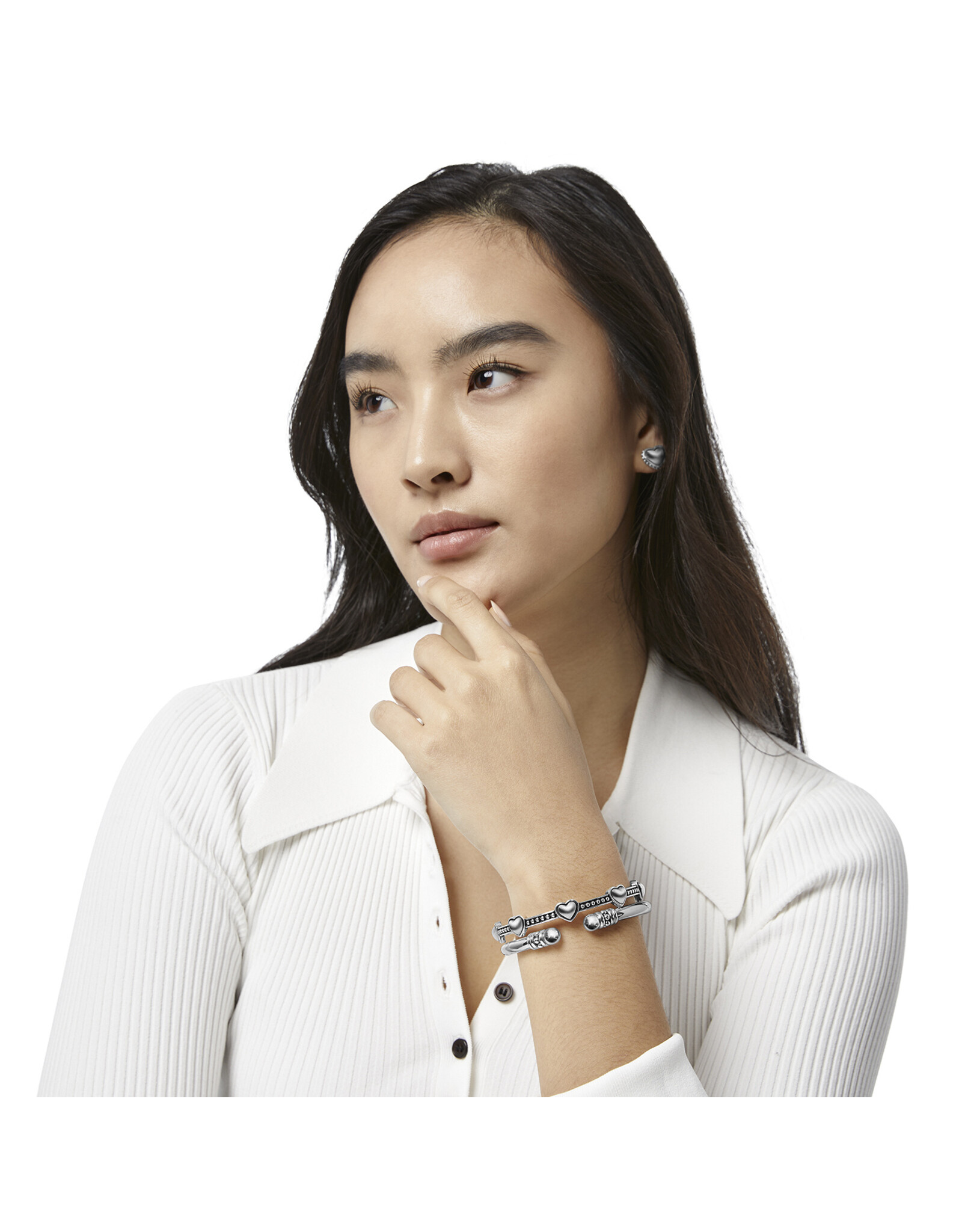 Brighton Brighton JF0067 Pretty Tough Bold Petite Heart Bangle