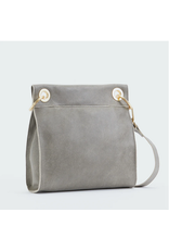 Hammitt Hammitt Tony Medium Pewter Brushed Gold Red Zipper Handbag 13064