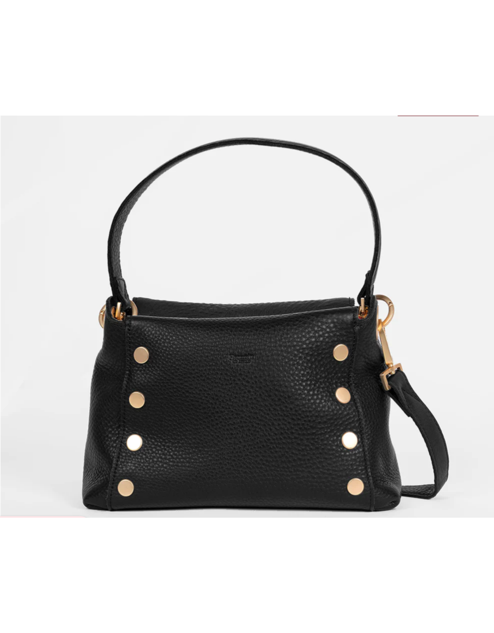 Hammitt Hammitt Bryant Medium Black Brushed Gold Red Zipper Handbag 15508